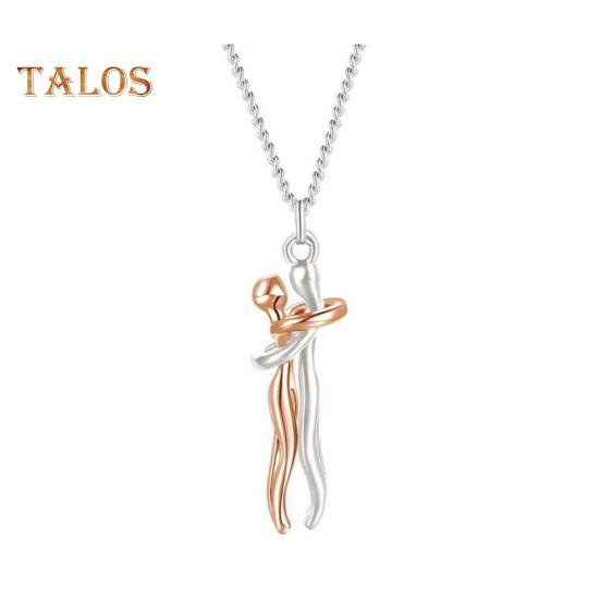 Halskette mit umarmendem Paar, romantisches Liebessymbol, Umarmungskette, Valentinstag, Jahrestag, Geschenk für Ehefrau und Freundin, Dating, Alltagskleidung, Halsschmuck