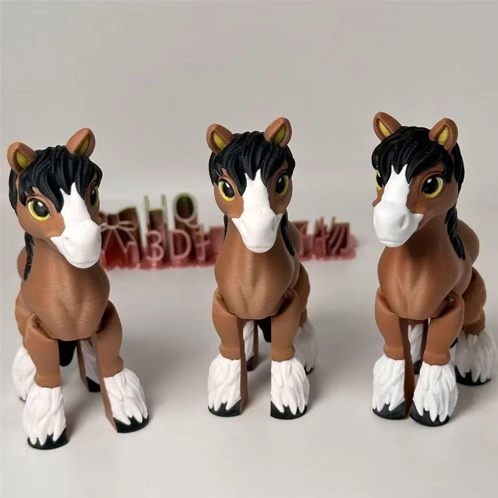 Crystal Horse 3D Printed Diceratops Horse 3D Articulated Horse Toys Landscaping Decoration