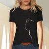 Women Clothes Spring Summer Casual  Women's Clothing Funny Cute Cat 3D Print Long Sleeve T-Shirts Female Ladies Fashion Tops