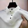 Golf Shirt Men Summer New Men's Lop-up Hollow Short-sleeved Polo Shirt Ice Silk Cool T-shirt Male