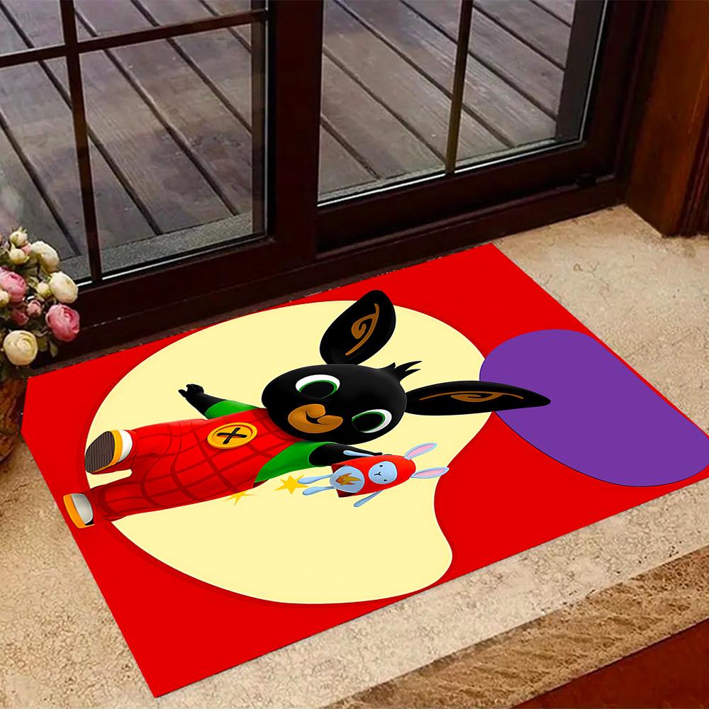 Bing Bunny And Friends Themed Anti-Slip Rugs - Polyester Home Decor, Suitable for Bedrooms, Living Rooms, Doorways, Studios, and Decorations