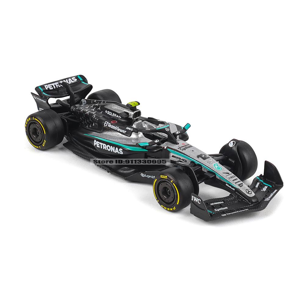 Bburago 1:64 Mercedes-AMG 2025 F1 W16 #63 George Russell #12 Kimi Antonelli Alloy Car Model Collectible Toys Latest Model