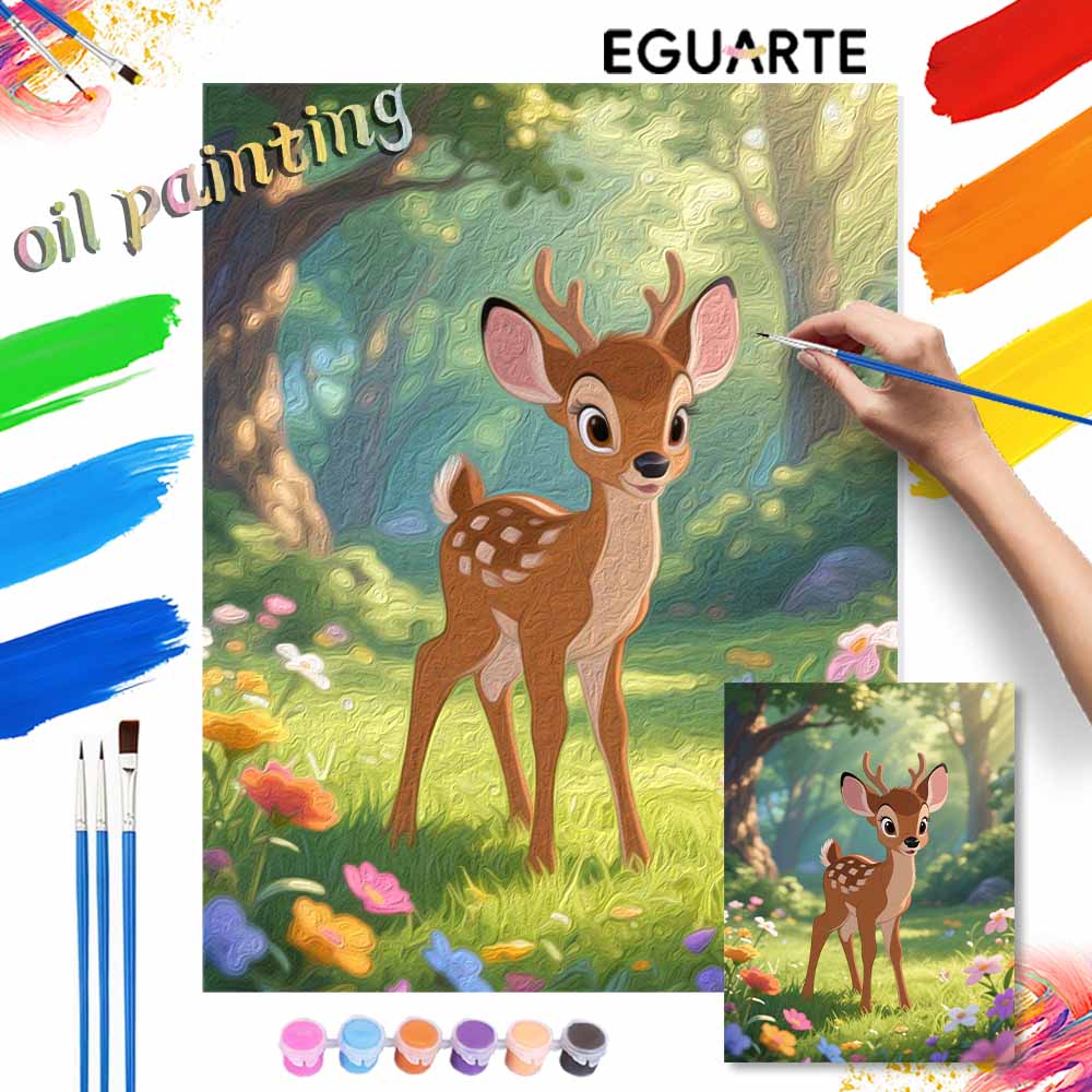 Disney Bambi Digital Oil Painting Art Kit Hand Painted Home Decor