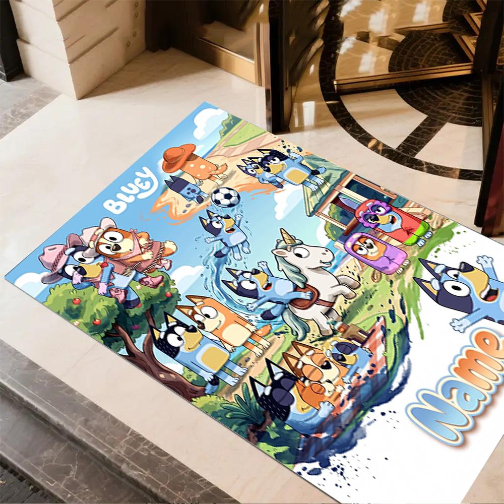 Winter Soccer Fun Personalized Name Floor Rug Office Rug Suitable for Study room Hallway Dining Room Living Rooms Anti-slip Rug Decorate Offices