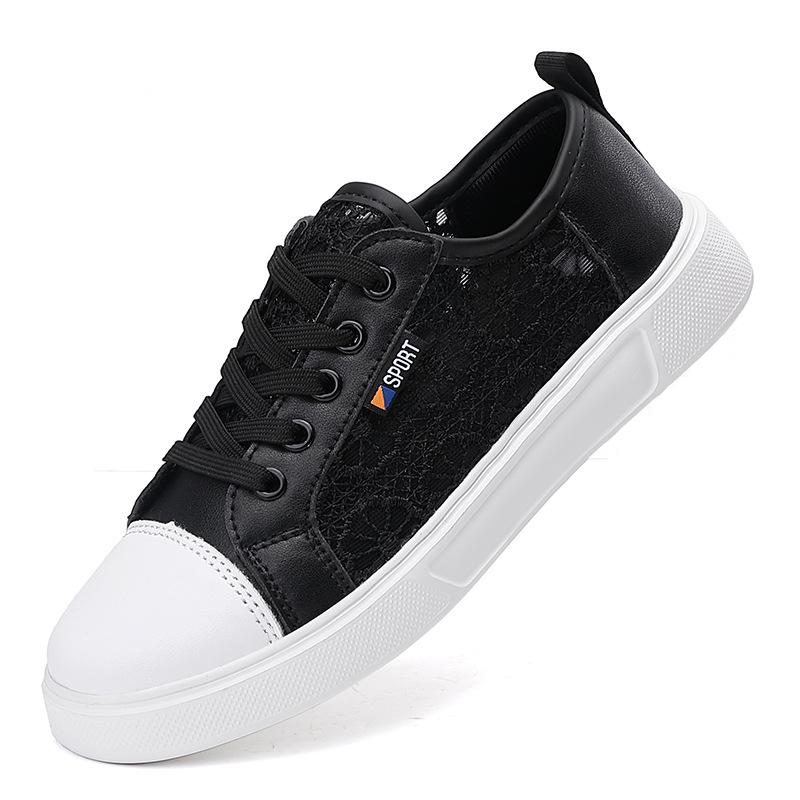 Summer New Lace Breathable Little White Shoes Schoolgirl Shoes Mesh Canvas Shoes Flat Baseplate Shoes