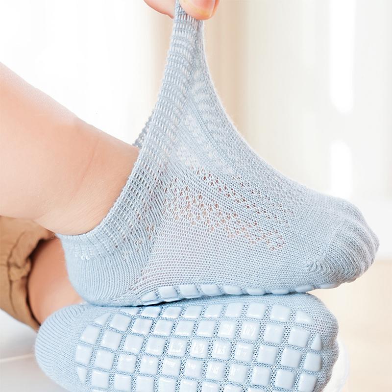 Yaz Bebek Kısa Çoraplar Tod dler Kauçuk Taban Kaymaz Zemin Çorabı Düz Renk Bebek Ayak Bileği Çorapları Çocuk Yumuşak Pamuklu Çoraplar Sox