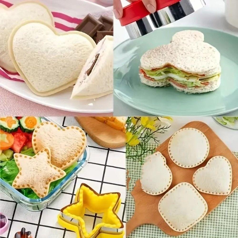 Multi-purpose Sandwich Cutting Mold Stainless Steel Cartoon Heart-shaped Biscuit Molds