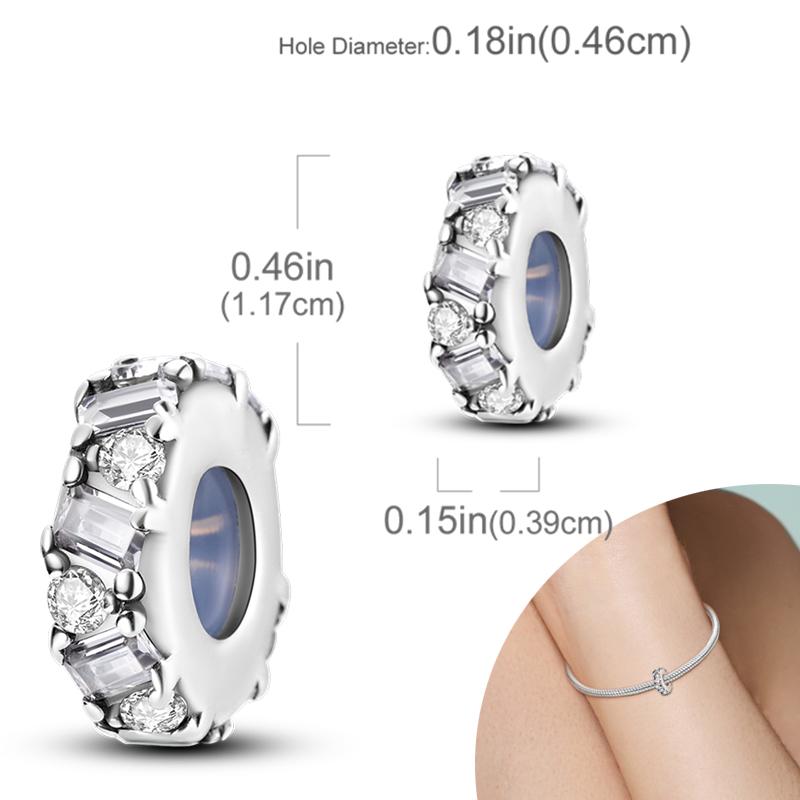 New 925 Silver Charms Bead Safety Chain Bead Fit Original Charms Bracelet Pendant Fine DIY Birthday Jewelry For Women