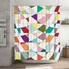Colorful Geometric Shower Curtain Bathroom Decor Ideas 3D Printed Water-Resistant Fabric Easy Install Hook Rings Set For Bathtub