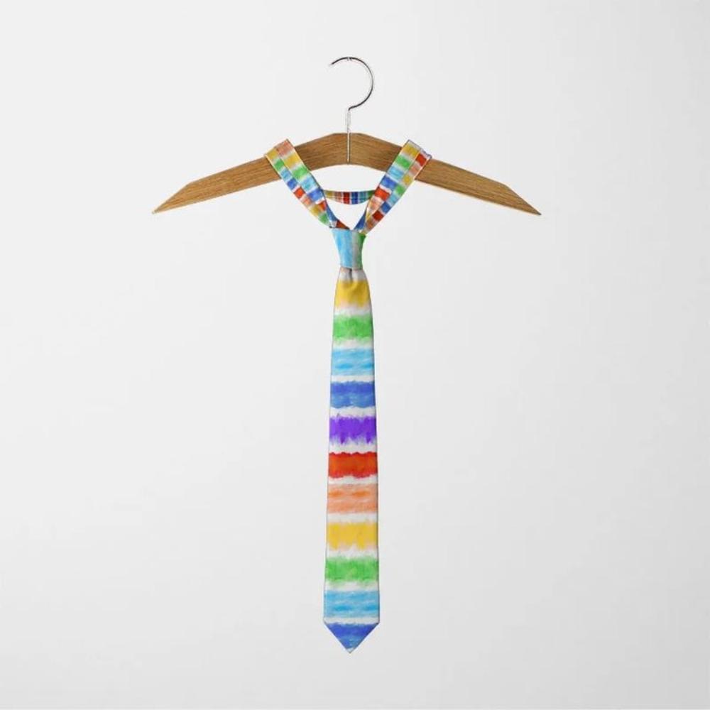 Cravatta Arcobaleno Stretta Regolabile da Uomo Cravatta Casual Colorata Accessori per Abito