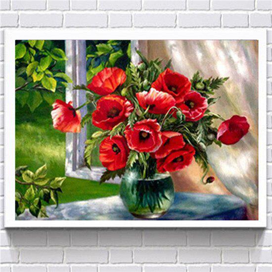 Diamant-Malerei, runde Diamant-Blume, 5D-Diamant-Stickerei, Kreuzstich-Gemälde-Aufkleber