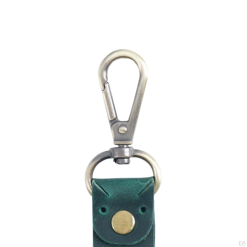 Fashion Leather Keychain, Unisex Key Chain Holder, Business Metal Ring with Belt Loop, Keyring
