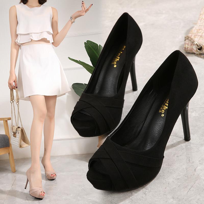 New Exquisite 10cm Ultra High Heel Women's Shoes Shallow Mouth Fish Mouth Casual Sandals Sexy Nightclub Banquet Dancing Shoes