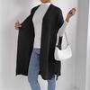 Kvinner Ensfarget Strikket Genser Vest Casual Løstsittende Cardigan Jakke Høst Vinter Strikkevest Kåpe