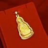 Gilt Brass Guanyin and Maitreya Buddha Pendant Necklace in Vietnamese Sand Gold for Men and Women