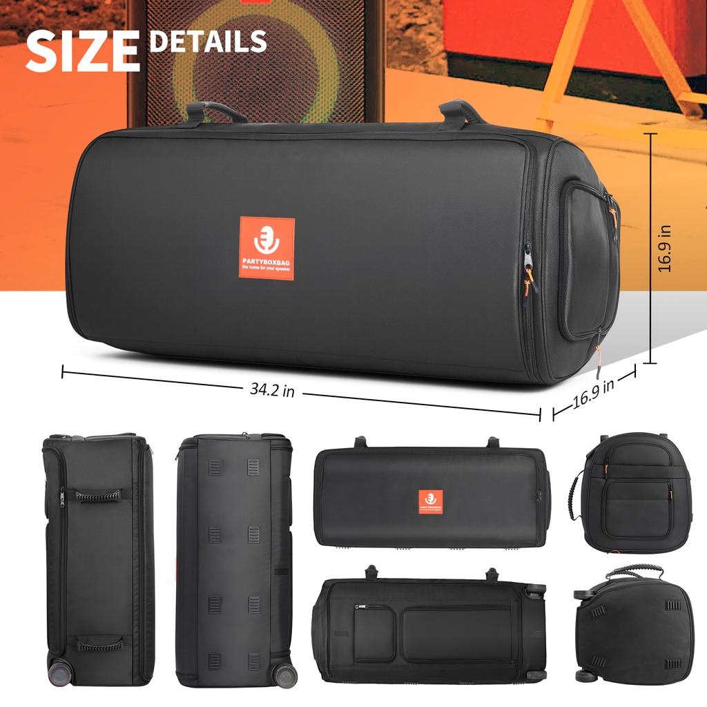Portable Speaker Dust Cover Storage Bag Waterproof Without Wheels Carrying Case Fits for JBL PartyBox 720 for Outdoor Travel
