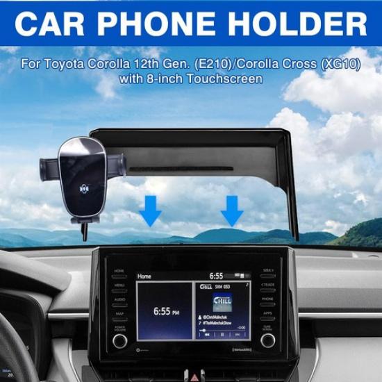 360 Degree Car Phone Holder For ~2024 Toyota Corolla with 8" Monitor Screen