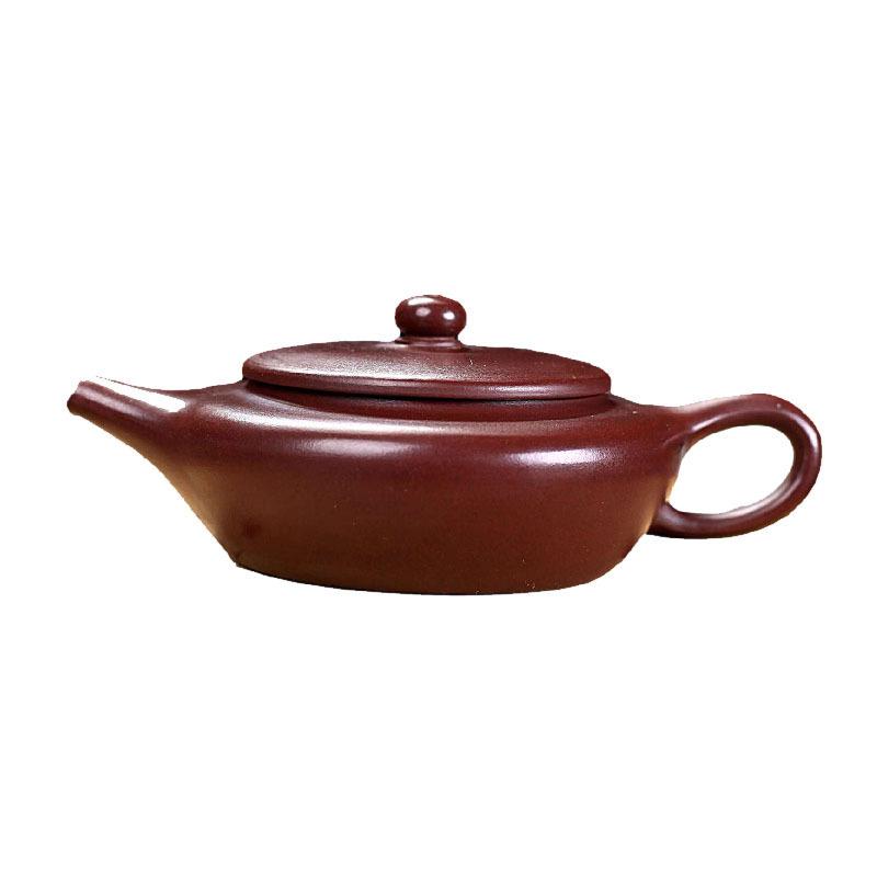 

150ml High-end Yixing Purple Clay Teapots Handmade Flat Chen Pot Raw Ore Purple Zhu Mud Kettle With Strainer Zisha Tea Set Gift