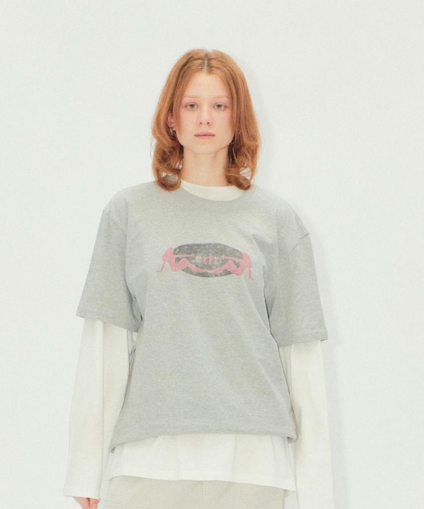 Ialtial Thumbs Up Girl T-Shirt Melange Gray