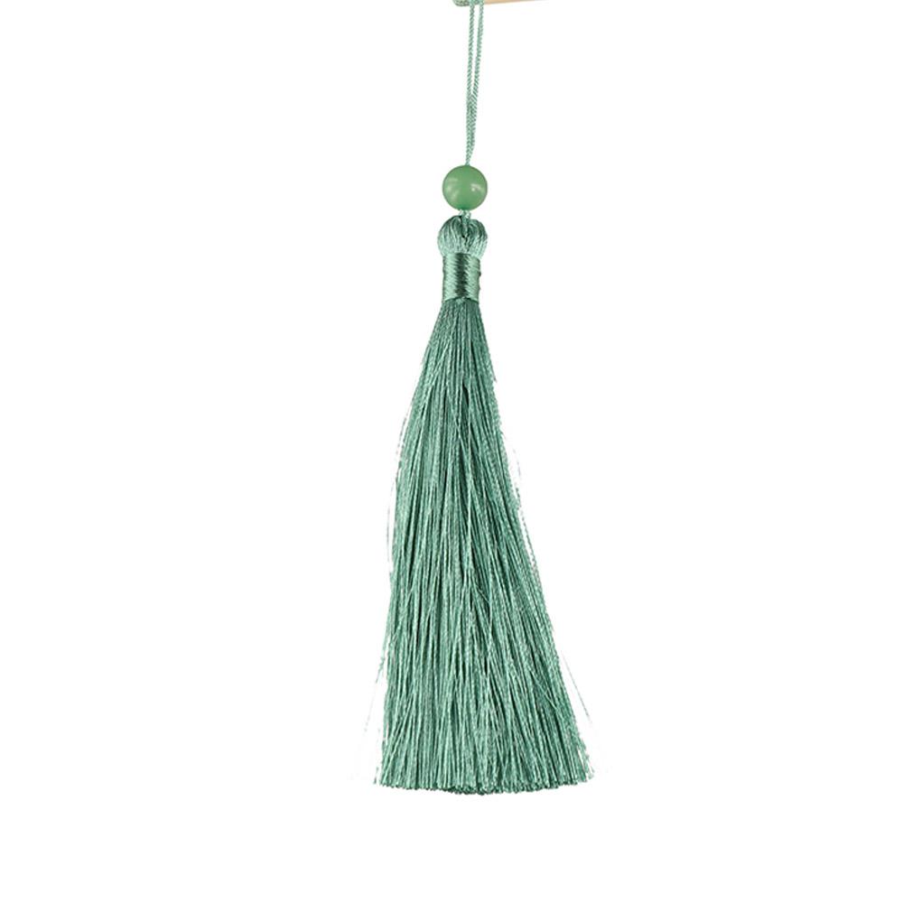 Vintage Handmade Round Bamboo Fan Tassel Portable Collapsible Hand Fan Handheld Lightweight Dance Fan Women