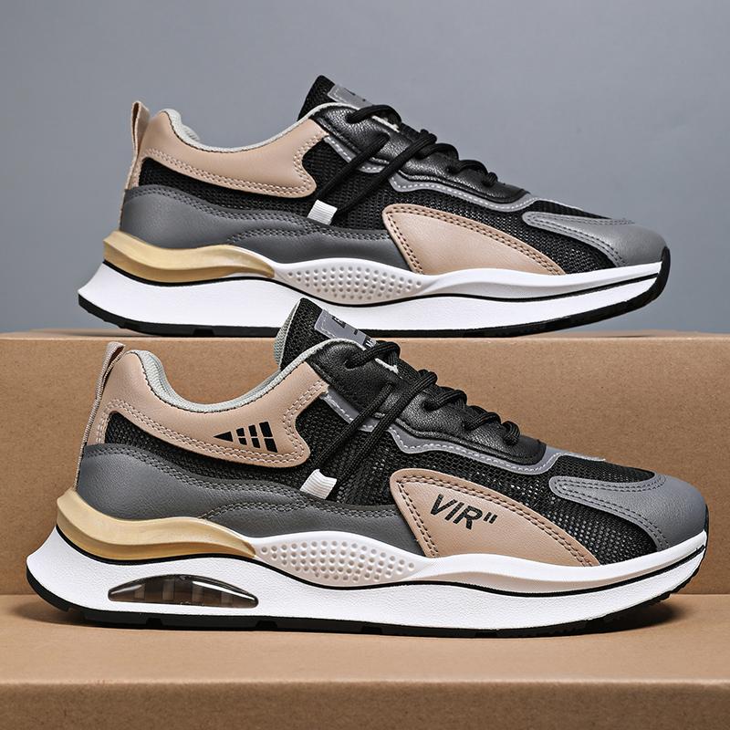 Summer Men's Shoes New Breathable Mesh Sports Running Casual Height Increasing Trendy Shoes Rubber Sole EVA Pad Men's Sneakers