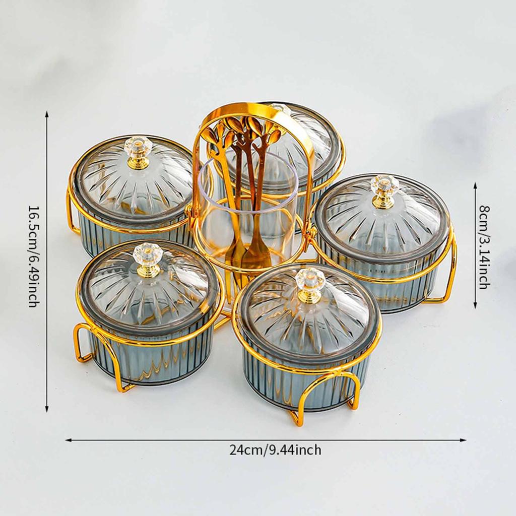 Divided Dried Fruit Snack Serving Plate Nuts Tray Divided Serving Tray with Lids