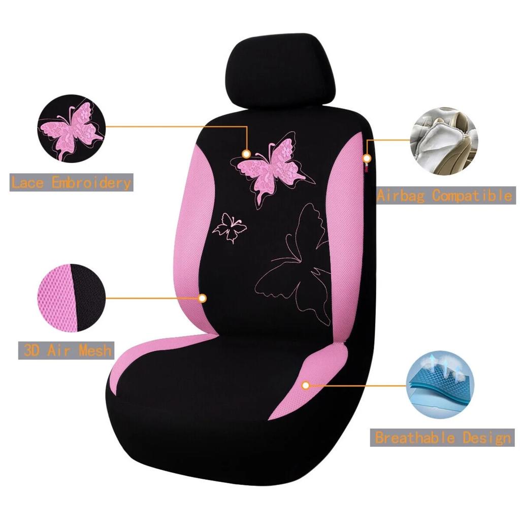 Universal Flat Cloth Car Seat Cover Non-slip Design Front Set