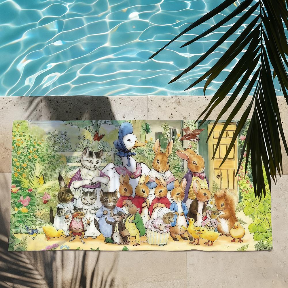 Cartoon Easter P-peter R-rabbit Towel Quick Drying Beach Towels Are Suitable For Swimming Pools Camping Yoga And The Gym