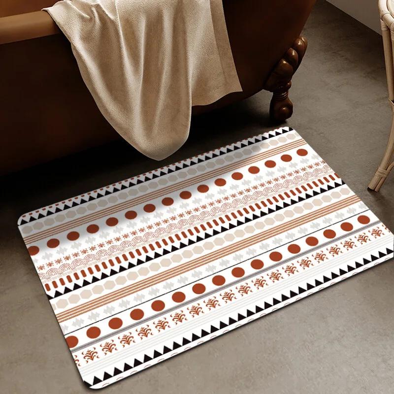 Bohemian Pattern Carpet for Living Room Bedroom Laundry Stain Resistant Non-Shedding Rug Perfect Home Decor Mechanical Wash Mat