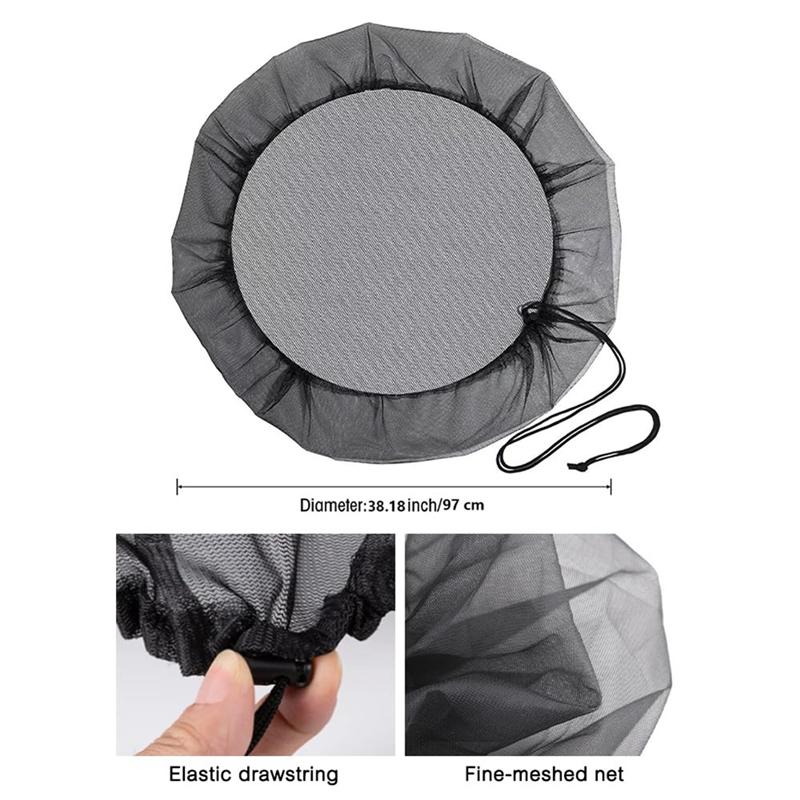 Good-Mesh Cover For Rain Barrels With Drawstring, Netting Screen Cover For Rain Catcher Rain Water Catching System (Black)