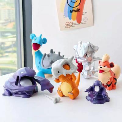 8cm Model Cartoon Charmander Poartă Cască Cubone Figurină Anime Colecție Băiat Pokemon GK Ornament Decorare Desktop Jucărie Cadou