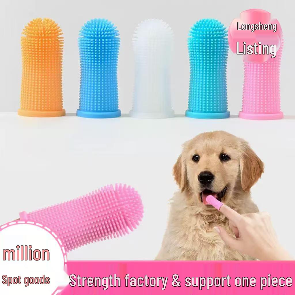 Pet Silicone Finger Toothbrush for Cats & Dogs - Soft, Food-Grade Gum Care Brush