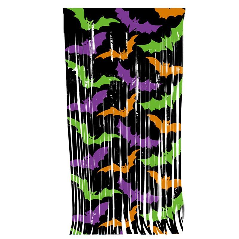 

HOT Halloween Bat/ Pumpkin/ Ghost/ Rain Curtain Party Background Decoration Photo Props Festival Decor One Size