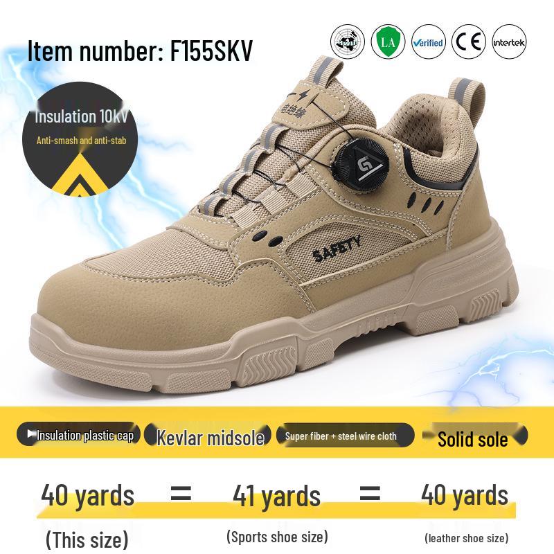 Men's Steel Toe Anti-Puncture Safety Shoes with Smart Button Closure