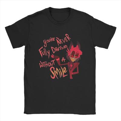 Alastor Hazbins Hotels T-Shirt für Herren, reine Baumwolle, lustiges T-Shirt, Rundhalsausschnitt, kurzärmelig, Oberteile, 6XL