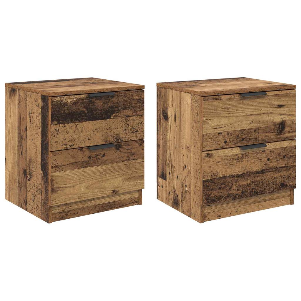 Nightstand Set of 2 Reclaimed Wood Look 45 X 39 X 50 Cm Engineered Wood