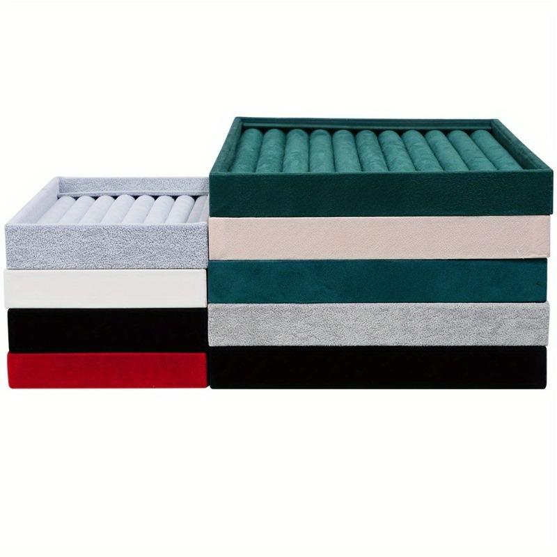 Samt Schmuck Aufbewahrungstablett Ring Ohrring Display Box Brosche Handwerk Klassifizierung Organizer Exquisite Tablett Fall