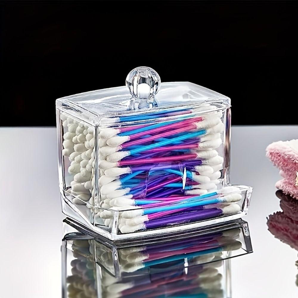 2/3/4Pcs Save Space Cotton Ball/Swabs Dispenser Transparent Window Plastic Storage Box  Q-Tips