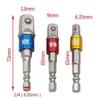 3pcs Impact Grade Socket Adapter Power Hand Tool Part Driver Extension Set Screwdriver Holder Drill Nut Attachment