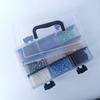 Glass Seed Bead Organizer: 64-Compartment Transparent DIY Jewelry Storage Box