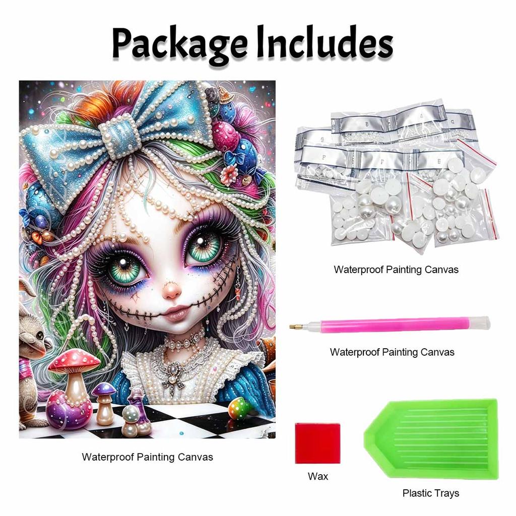 Halloween pearl painting art full pearl handmade diy home decorations fantasy colorful portrait mushroom decor