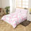 Halloween Duvet Cover Set Cartoon Ghost Bedding Set for Kids Boys Girls Kawaii Cute Comforter Microfiber Pink Bedding Set