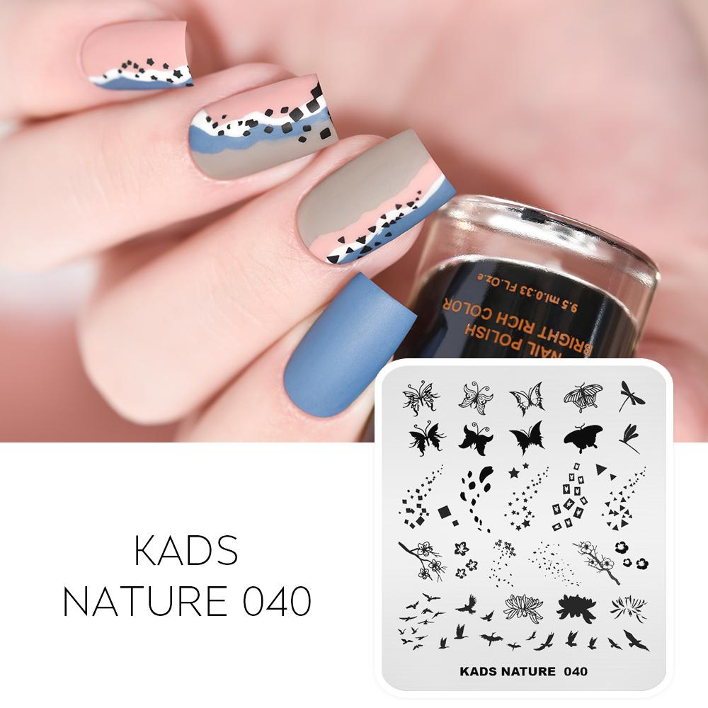 kads Nail Art Stamping Plates 63 Designs Nature Series Nail Template Stencil Plates for Nail Salon