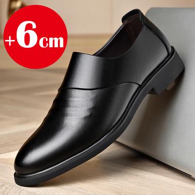 2025 Herren Lederschuhe Herren Business Anzugschuhe Büro Unsichtbarer Höhengewinn Freizeit Herrenschuhe 6CM Hochzeit