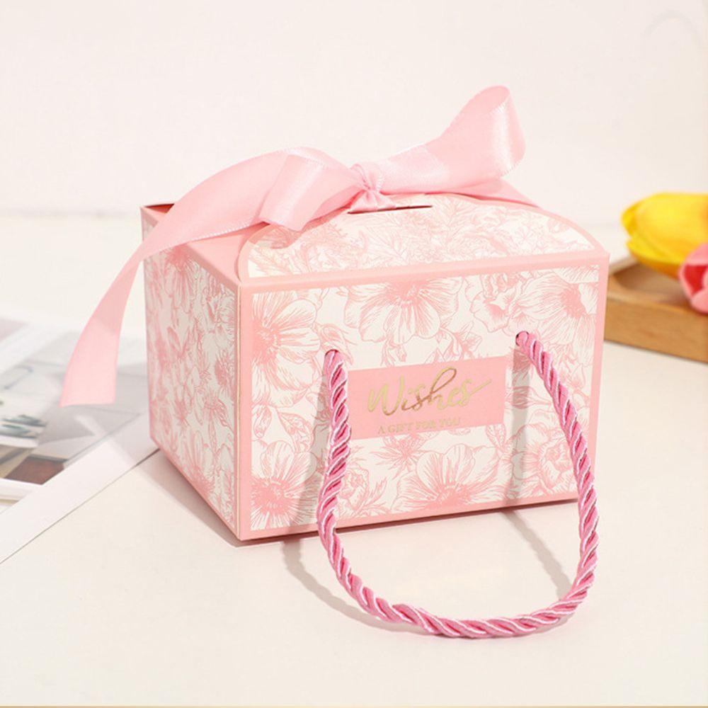 10pcs Bow Ribbon Wedding Party Paper Box Eco-Friendly Candy Box New Gift Packaging Box Goodies Gift