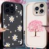 Romantische Kirschblütenbaum Hülle für iPhone 17 Air 16 E 15 14 Plus 13 12 Mini 11 Pro Max Silikon Staubdicht Stoßfest Abdeckung