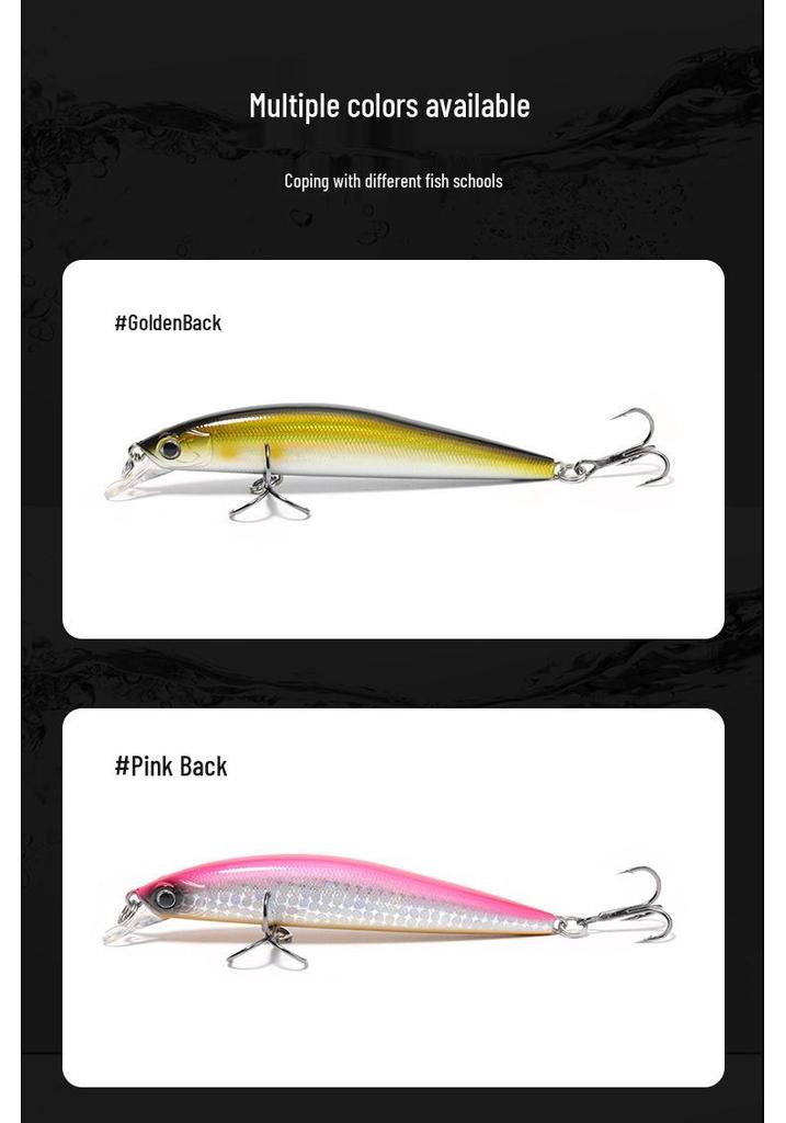 White Minnow Long Cast Lure with Suspension Beads for Night Freshwater Fishing