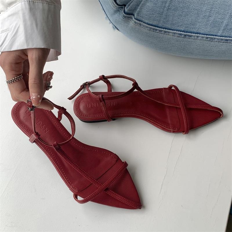 Bailamos Women Summer Flat Sandals Fashing Narrow Band Modern Sandals Women Casual Beach Shoes Sandalias Mujer