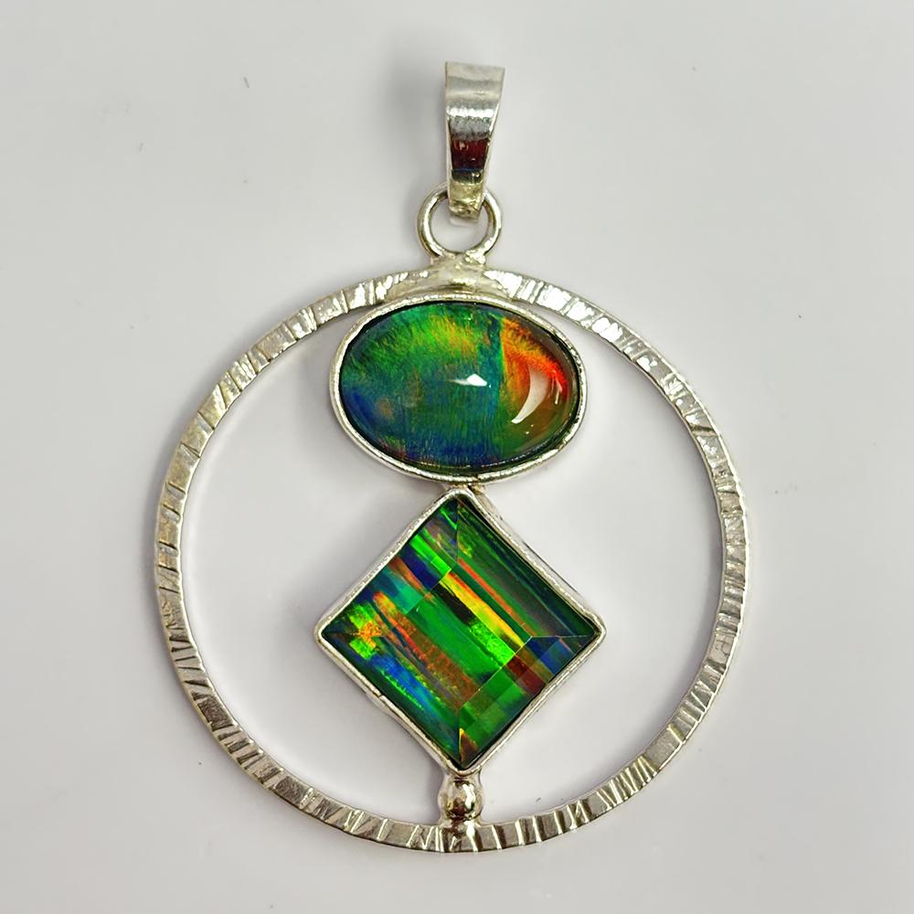 36Ct CERTIFIED Natural Opal 925 Sterling Silver Gemstone Beautiful Fancy Pendant