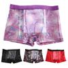 Men Sexy Underpants Ultra-thin Transparent Mesh Boxer Briefs See Through Stretchy Underwear for Daily Wear Home